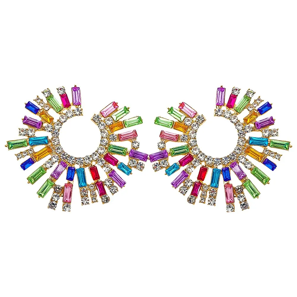 Dvacaman Newest Multicolor Crystal Drop Earrings Fine Jewelry Accessories For Women Fashion Rhinestone Tassel Earrings Wholesale