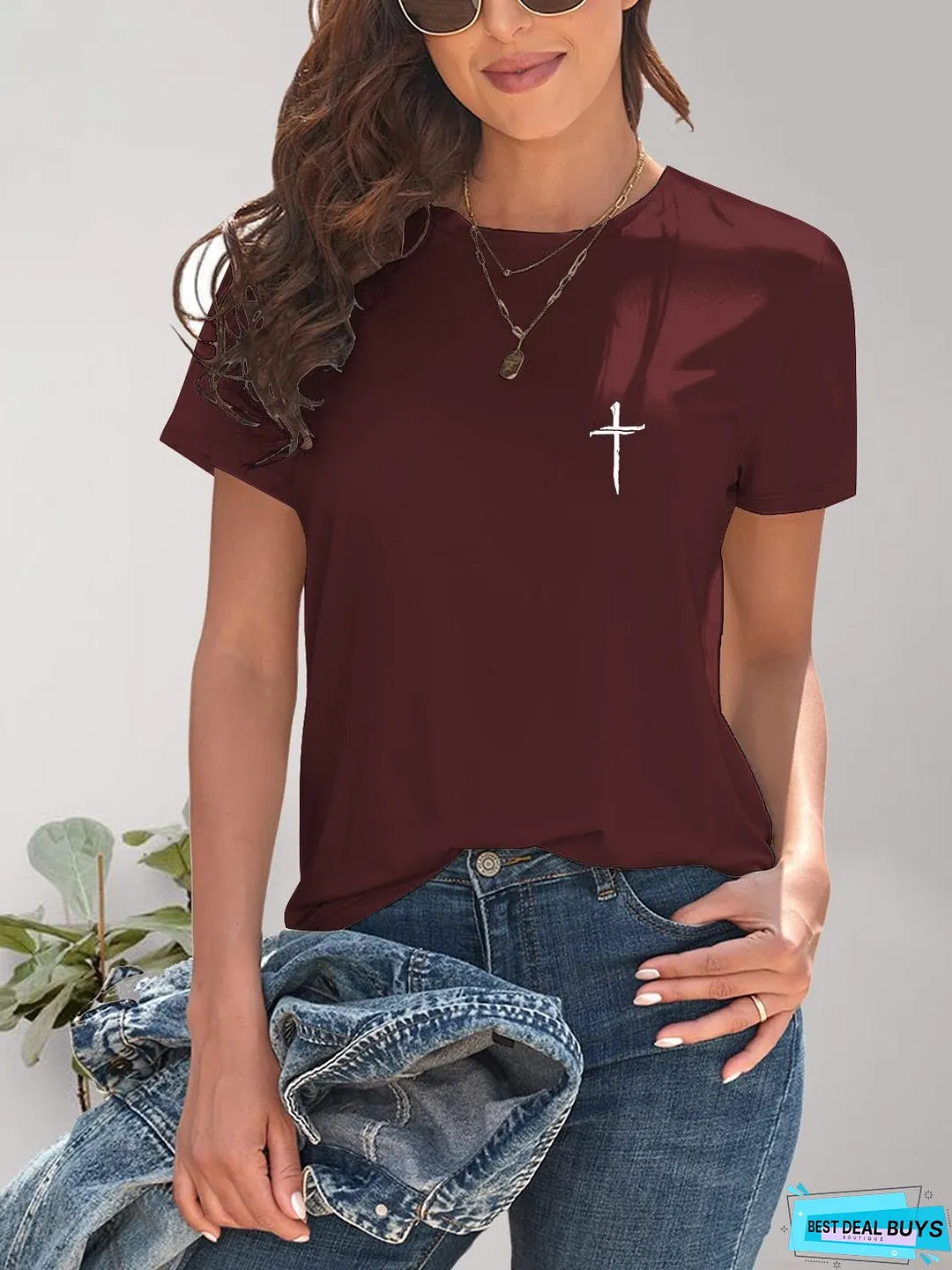 Cross Graphic Round Neck T-Shirt