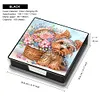 PU Dog Flower Diamond Painting Notecard Box with 160 Sheets of Paper