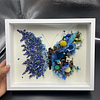 DIY Crystal Butterfly Dried Flower Art Kit Handmade Romantic Gift Home Decor, Complete Supplies with Frame