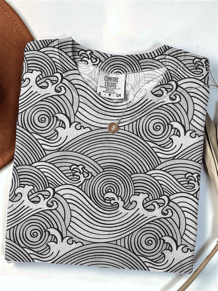 Sea Waves Japanese Art Comfy T Shirt