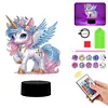 (US Local)Unicorn Diamond Painting Night Light Diamond Art Lamp Home Decoration (A)