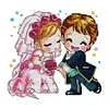 Cartoon Wedding-14CT Stamped Cross Stitch Kit(25*25cm)