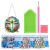 5D Diamond Painting  Double Sided Effect Stained Glass Panel Decorative Home Garden Decoration Hanging Kit(Dragonfly)