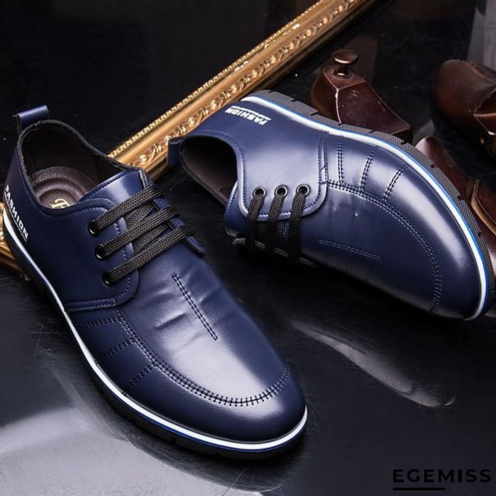 Men's Derby Shoes Fall / Winter Casual Daily Oxfords Microfiber Non-slipping Wear Proof Blue / Brown / Black Slogan | EGEMISS