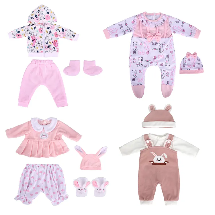 【Essential Clothes】For 17&rdquo;-20" Reborn Baby Dolls Clothes Suits 4-Piece Set Accessories