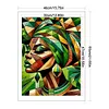Green Girl Painting-11CT Stamped/Counted Cross Stitch 40*55cm/15.75*21.65in