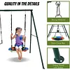 [US Local Warehouse] Swing Set Frame Rust Proof Outdoor Swing Stand Backyard Metal Hammock Stand Set Double Swinging Frame Set for Kindergarten Shopping Mall Park
