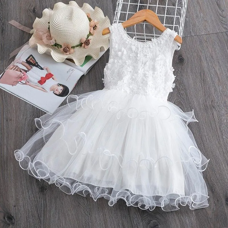 Floral Girls Clothing Children Baby Dresses for Girl Wedding Party Dress Princess Ceremony Prom Communion Gown Vestido Infantil