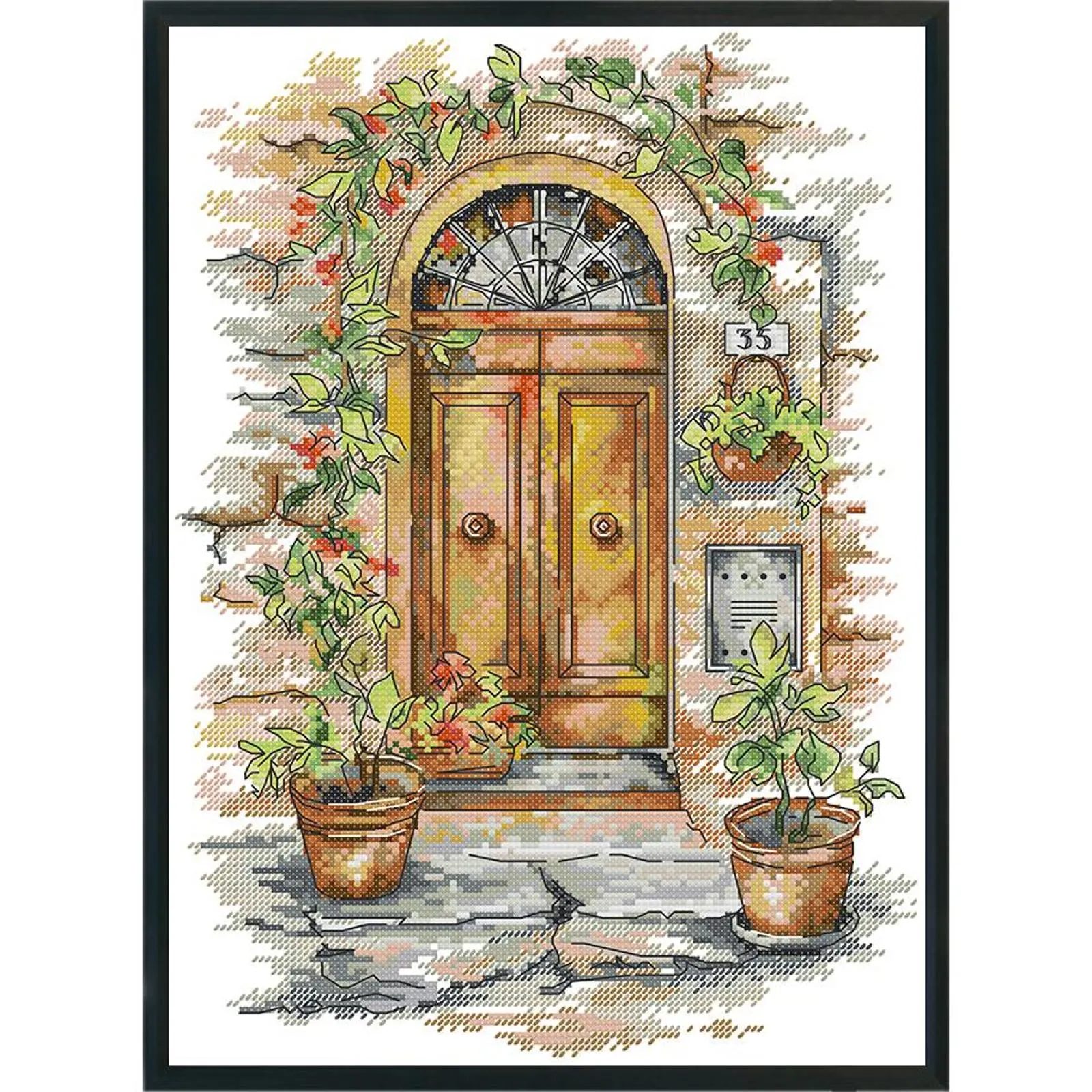 Partial Embroidery cotton Thread 14CT Printed Summer Gate Cross Stitch ...