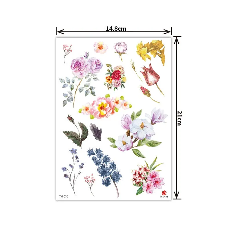 New style tattoo stickers anti-real big picture waterproof sweat flower arm tattoo stickers sika deer parrot tattoo stickers