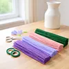 400 Pcs Pipe Cleaners Craft Kit with Floral Wires Tape Stamen and Ribbon Chenille Stems Flowers Craft Kit Suitable for Home Decor Handmade Gifts