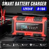 10A 12V/24V Car Battery Charger Battery Maintainer Trickle Charger Smart Charger