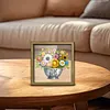 Diamond Painting Wooden Double-Sided Flower Ornaments Kit with Photo Frame Desktop