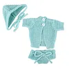 For 16" Full Body Silicone Baby Doll Green Knitted Suit Clothing 3-Pieces Set Accessories - RBBI-Myrebornbabydoll&reg; Myrebornbabydoll&reg;