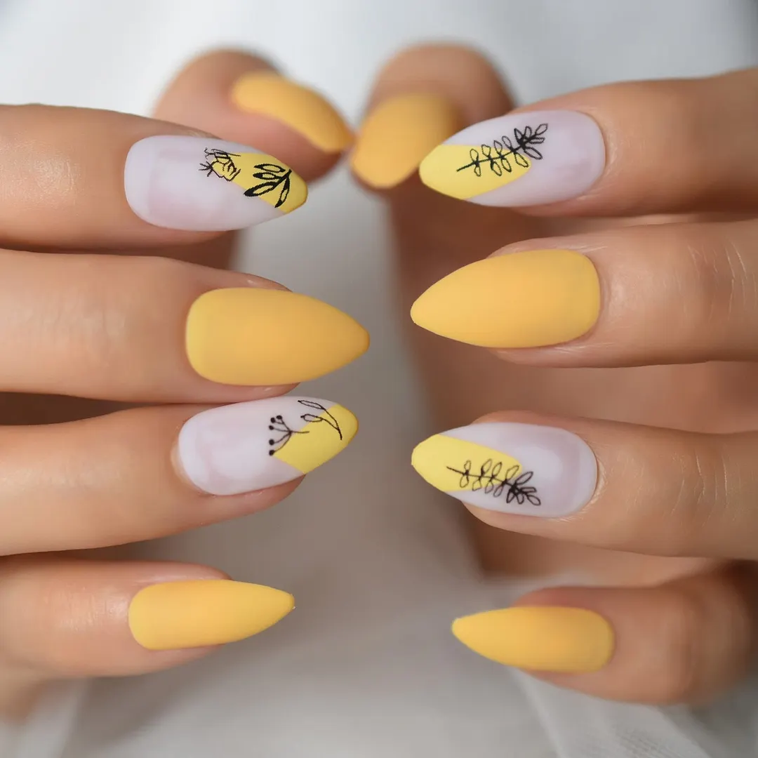 28pcs Nude Purple Short Almond Press on False Nails with Designs Gold Moon Starts Glossy Gel Fake Nails Finger Nail Decorations-Nail Inspo