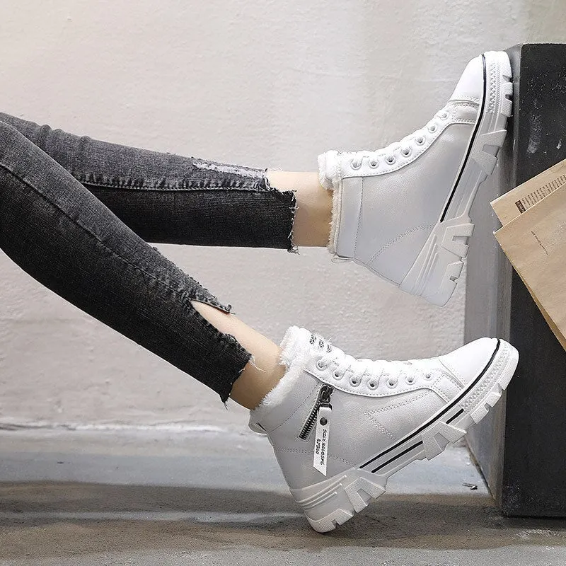 Winter Ladies Shoes 2021 New Lace Up Women Sneakers Snow Ankle Boots Waterproof Warm Platform Woman Footwear