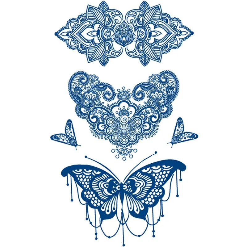 Tattoos Semi-permanent Waterproof Temporary Tattoos Butterfly Rose Scorpion Body Art Full Fake Tatoo Women Men
