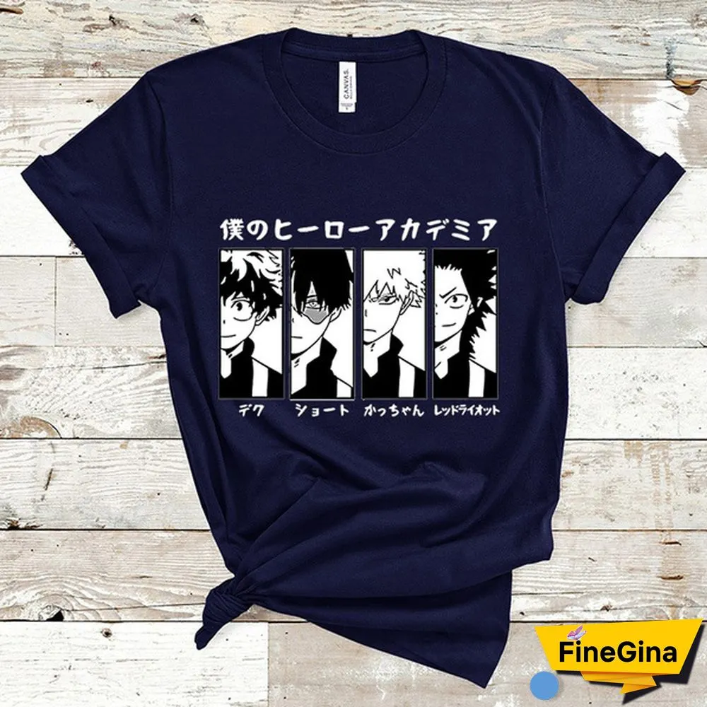 My Hero Academia Graphic Print T Shirt Men Women Casual Round Neck Short Sleeve Tee Tops