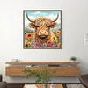 Daisy And Yak Highland Cow -11CT Stamped Cross Stitch 40*40cm/15.75*15.75in