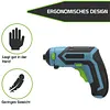 Professional grade 4-in-1 electric screwdriver with 4 directions of rotation, torque, cutting, angle and eccentric attachments and extensive accessories, 400 W 1.5 Ah Li-ion drill bit set
