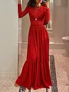 Solid Color Long Sleeves Maxi Dress