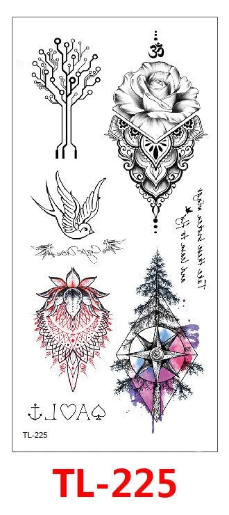 Waterproof Temporary Tattoo Sticker Mermaids Animals Flowers Designs Tattoos Body Art Arm Fake Tatoo Women Men