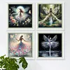4 PCS Girl - Full Embroidery 3 Strands 11CT Stamped Cross Stitch - 45*45CM