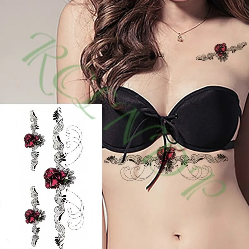 Waterproof Temporary Tattoo Sticker Arabic Letter Heart Love Pattern Personality Fake Tatoo Flash Tatto for Girl Women Men