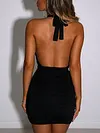 Sexy Lace-Up Backless Condole Belt Mini Dress