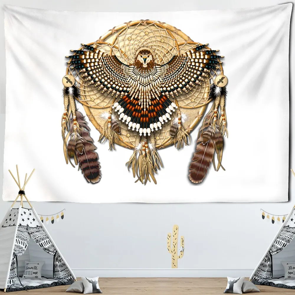 Owl Windbell Tapestry Wall Hanging Psychedelic Magic Mandala Bohemian Hippie TAPIZ Art Bedroom Home Decor