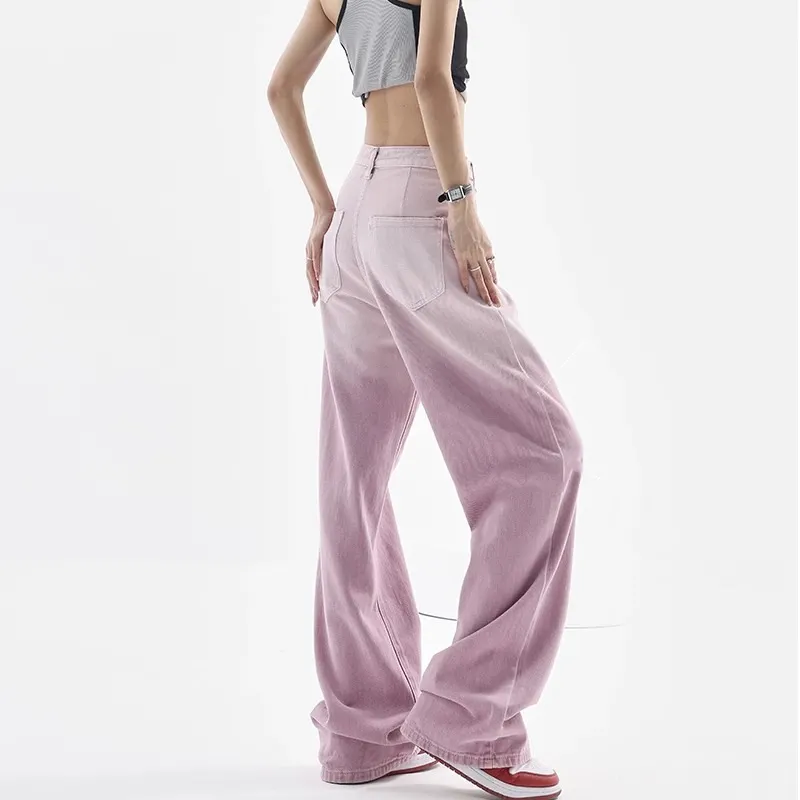 Nigikala Nigikala Purple Jeans Female 2023 New Design Sense Niche Summer High Waist Loose Show Thin Wide Leg Pants