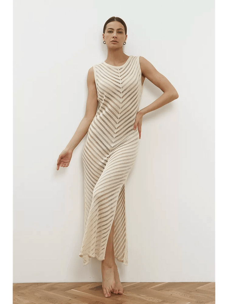 Elegant Split-Front Bodycon Sexy One-Step Dress