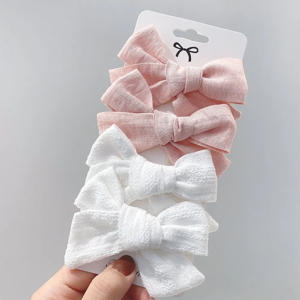 4Pcs/set 2021 New Leopard Print Hair Clips For Cute Girls BB Boutique Hairpins Bowknot Barrettes Headwear Kids Hair Acesssories