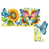 (US Local)Sunflowers Butterflies 5D DIY Wooden Diamond Painting Door Topper (Right)
