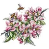 Magnolia And Bee-14CT Stamped Cross Stitch 30*26cm/11.81*10.24in
