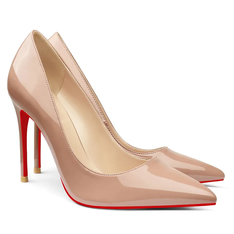 100mm High Heels Party Daily Wedding Pumps Patent Stilettos Red Bottoms Classic Shoes VOCOSI VOCOSI