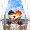 (US Local)3Pcs Sunrise Peacock Girl Diamond Painting Hanging Pendant for Garden Window