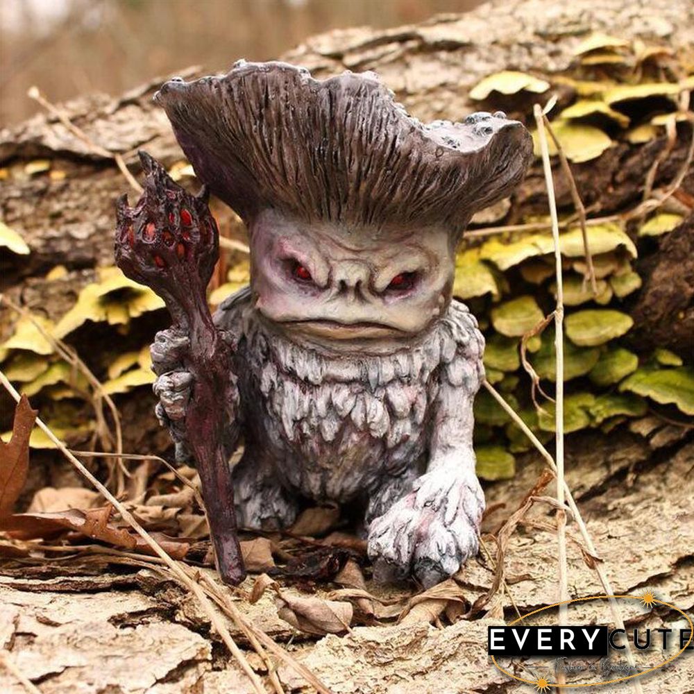 Handmade Resin Mushroom Wizard Ornament