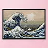 (Big Size)[Brand]The Great Wave off Kanagawa - 14CT Stamped Cross Stitch - 60*44cm - Natural
