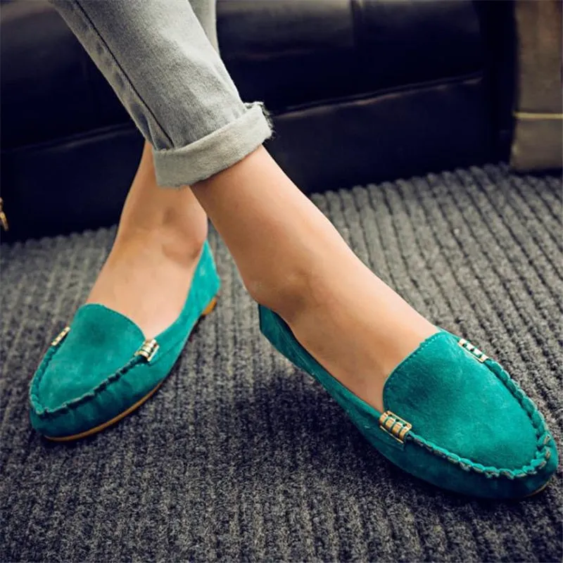 Casual Flat Shoes Spring Autumn Flat Women Shoes Slips Soft Round Toe Plus Size Denim Flats Jeans Loafers Zapatos mujer