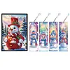 (US Local)Snowman A5 Size Diamond Painting Notebook Set with 4Pcs Bookmark Holiday Gift