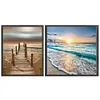 (2Pcs) Seaside Scenery-11CT Stamped Cross Stitch 40*40/36*46cm