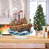 (US Local)Xmas Sailboat DIY Table Top Diamond Painting Desktop Ornaments Kit