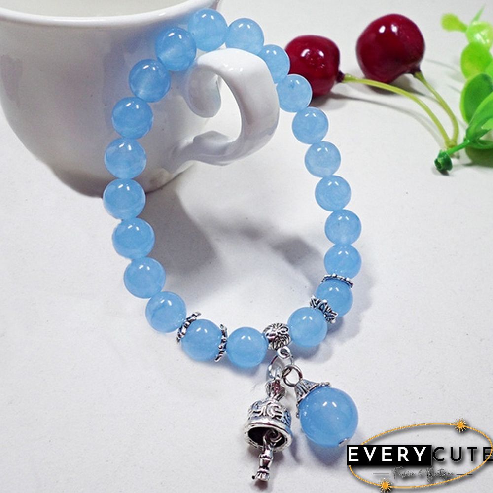 Natural Crystal Bracelets Chalcedony Stone Bracelet Women Ethnic Style Ladies Fashion Handmade Beaded Hand Jewelry