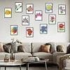 12pcs Flower DIY Mini Round Diamond Painting Set Decor No Frame 15x18cm