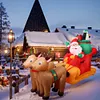 Christmas Inflatable Santa Claus on Reindeer Sleigh for Party Lawn Outdoor Yard