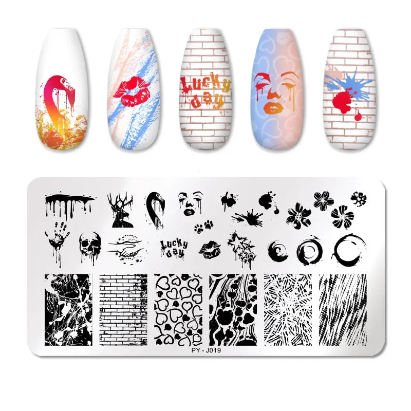 PICT YOU Spring Series Nail Stamping Plates Stencil Stainless Steel Tools Nail Art Stamp Template Design Printing Tools-Nail Inspo