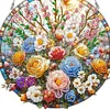 (Upgrade Size)DIY Diamond Painting Art Double Sided Effect Pendant Colorful Stained Glass Hanging Ornament Kit(rFlowers)