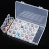 Plastic 28 Slots Clear Nail Tools Jewelry Storage Box Case Organizer Beads DIY Diamond Art Accessories